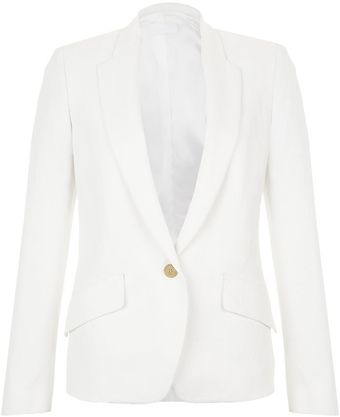 Nicole Farhi Linen Drill Blazer - Lyst
