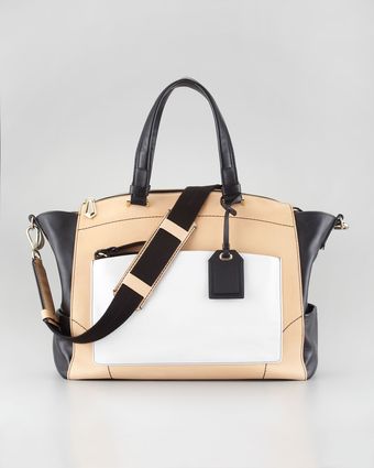 Reed Krakoff Uniform Satchel Nudeblackwhit - Lyst