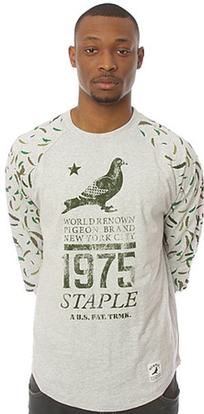 Staple The Iwakuni Baseball Tee in Heather Grey - Lyst