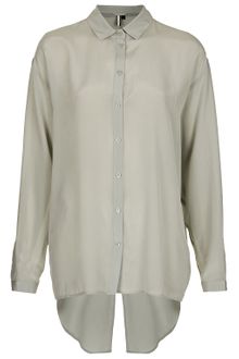 Topshop Premium Silk Slash Back Shirt - Lyst