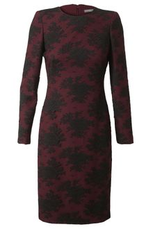 Alexander McQueen Layered Crepe Wool and Lace Dress - Lyst