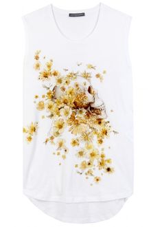 Alexander McQueen Skull and Floral Print Tank Top - Lyst