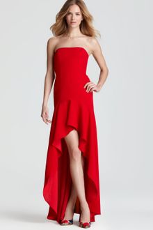 BCBGMAXAZRIA Strapless Dress High Low - Lyst