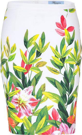 Blumarine White multi Printed Skirt - Lyst