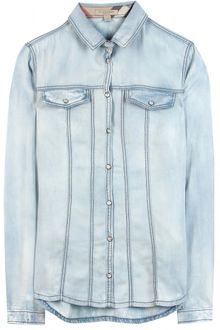 Burberry Brit Washed Denim Button Down Shirt - Lyst
