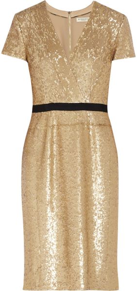 Burberry Sequined Wrap-Effect Dress - Lyst