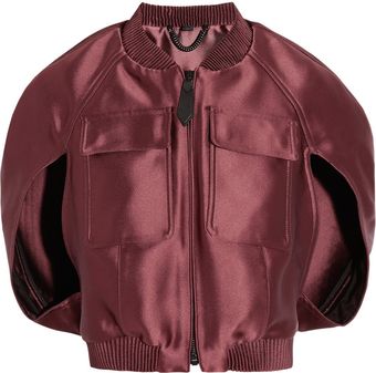 Burberry Prorsum Cropped Satin Jacket - Lyst