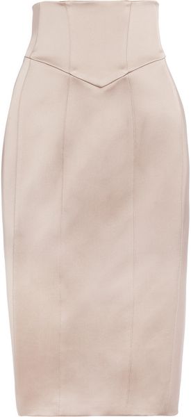 Burberry Prorsum Corseted Silksatin Pencil Skirt - Lyst