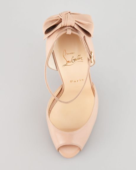 christian louboutin beige peep toe