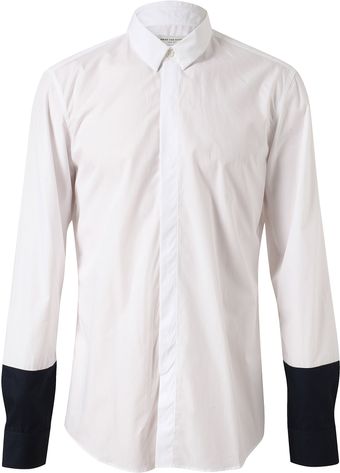Dries Van Noten Cutter Cotton Shirt with Contrasting Cuffs - Lyst