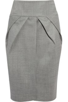 Giambattista Valli Pleated Wool-Blend Pencil Skirt - Lyst