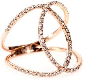 Jacquie Aiche 14kt Rose Gold Pave White Diamond Overlap Circle Eternity Ring - Lyst