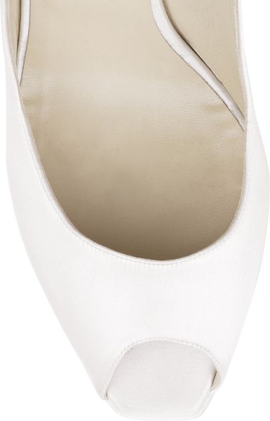 white satin slingback