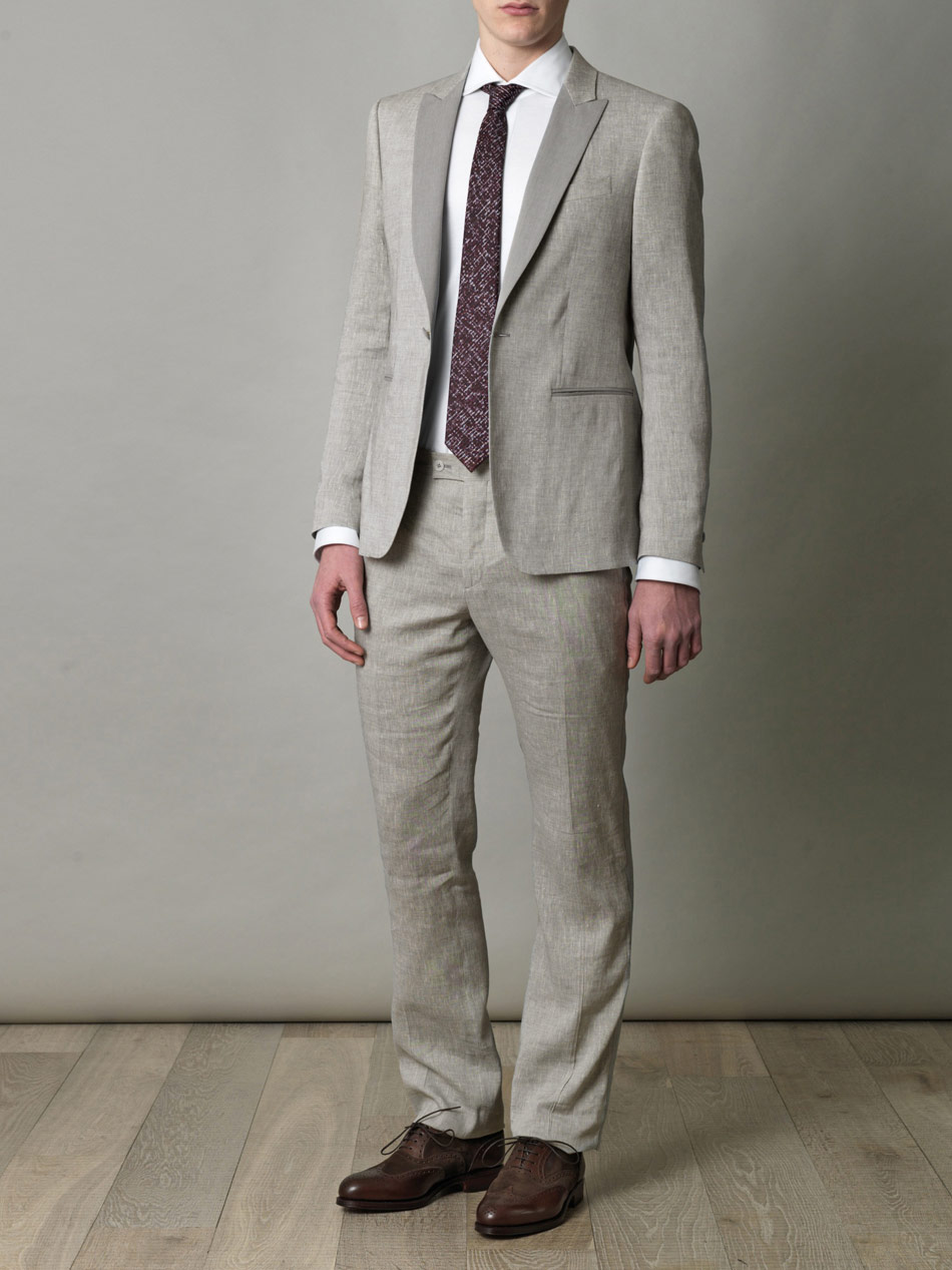 John Varvatos Linen Suit in Gray for Men (grey) Lyst