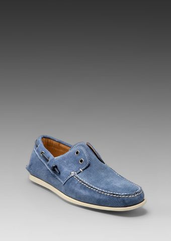 John Varvatos Schooner Boat Shoe in Blue - Lyst