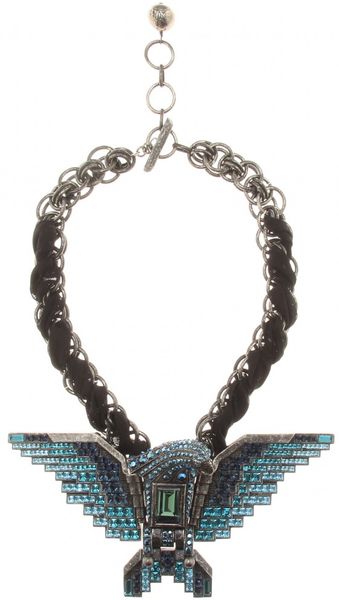 Lanvin Crystal Bead Embellished Pendant Necklace - Lyst