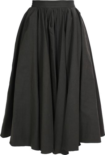 Lanvin Pleated Cottonramie Full Midiskirt - Lyst