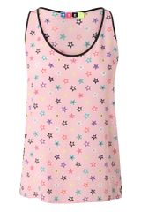 MSGM Star Printed Silk Tank