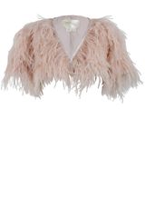 Notte By Marchesa Layered Feather Caplet