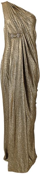 Notte By Marchesa One Shoulder Grecian Gown - Lyst