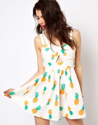 Reverse Sun Dress in Pineapple Print - Lyst