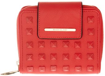 River Island Coral Self Stud Square Purse - Lyst