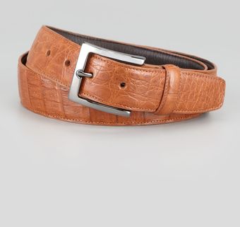 Santiago Gonzalez Crocodile Belt Cognac - Lyst
