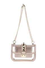 Valentino Naked Rockstud Bag in Transparent Pvc and Pale Pink Napa Leather