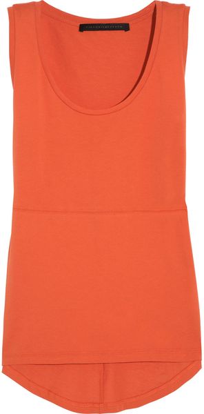 Victoria Beckham Cottonjersey Racerback Tank - Lyst