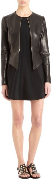 Wayne Cutaway Leather Jacket - Lyst