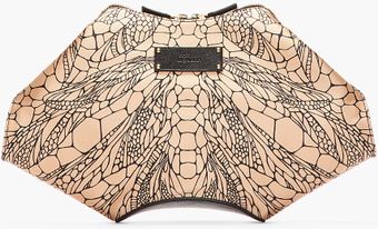 Alexander McQueen Warm Beige Dragonfly De Manta Clutch - Lyst