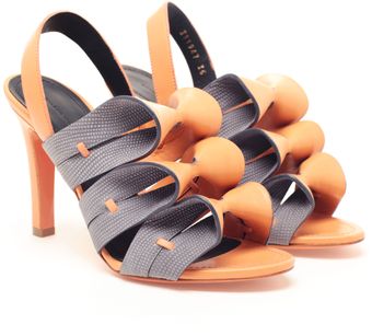 Balenciaga Contrasting Leather Bow Sandals - Lyst