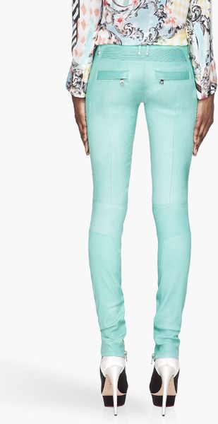 balmain leather leggings