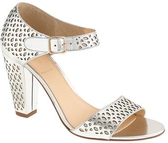 J.Crew Vega Metallic Perforated Sandals - Lyst