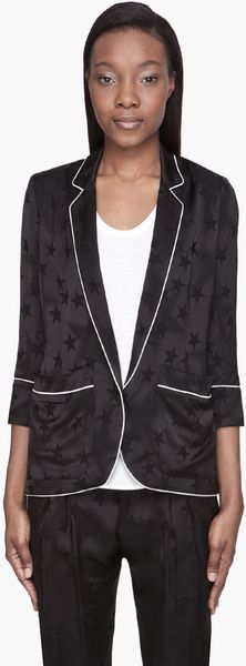 Smythe Black Semigloss Jacquard Pajama Blazer - Lyst