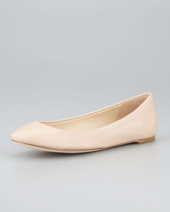 Vera Wang Lara Leather Ballerina Flat - Lyst