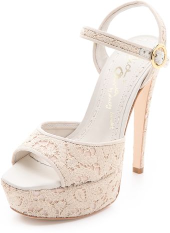 Alice + Olivia Lena Macrame Platform Sandals - Lyst