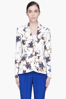 Altuzarra White and Indigo Digital Print Acacia Blazzer - Lyst