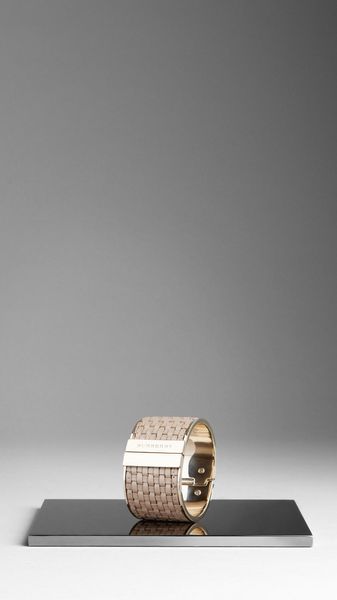 Burberry Woven Bridle Leather Cuff - Lyst
