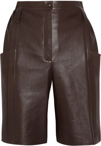 Chloé Leather Shorts - Lyst