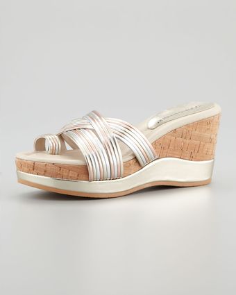 Donald J Pliner Lettie Metallic Wedge Sandal - Lyst
