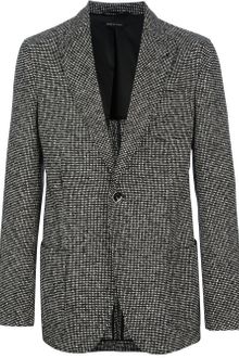 Giorgio Armani Tweed Single Button Blazer - Lyst