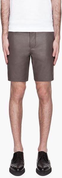 Mackage Dark Taupe Manuel Leather Shorts - Lyst