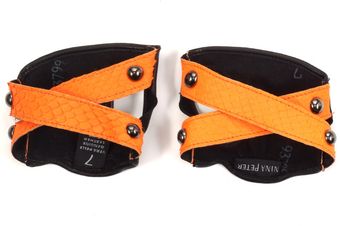 Nina Peter Neon Orange Python Cuffs - Lyst