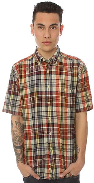 Pendleton The Fitted Seaside Short Sleeve Buttondown Shirt in Navy - Lyst