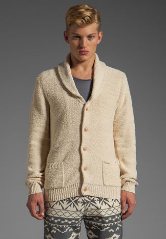 Scotch & Soda Shawl Cardigan in Ecru - Lyst