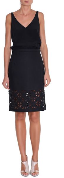 Tibi Laser Cut Skirt - Lyst