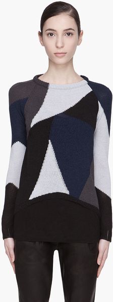 Damir Doma Blue Combo Kemi Knitted Sweater - Lyst