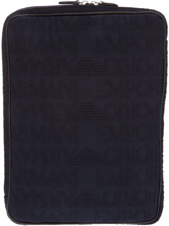 Emporio Armani Embossed Laptop Case - Lyst