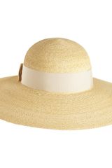 Lanvin Grosgrain Bow Straw Hat